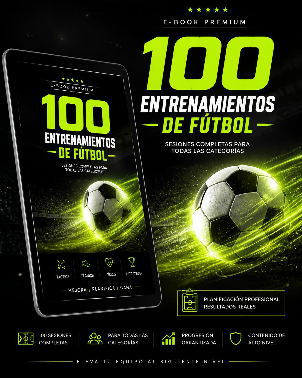 Portada 100 Entrenamientos de Futbol